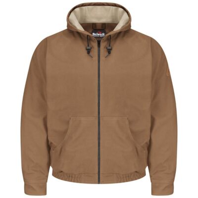 Men's Tall Brown Duck Hooded Jacket - EXCEL FR® ComforTouch Thumbnail